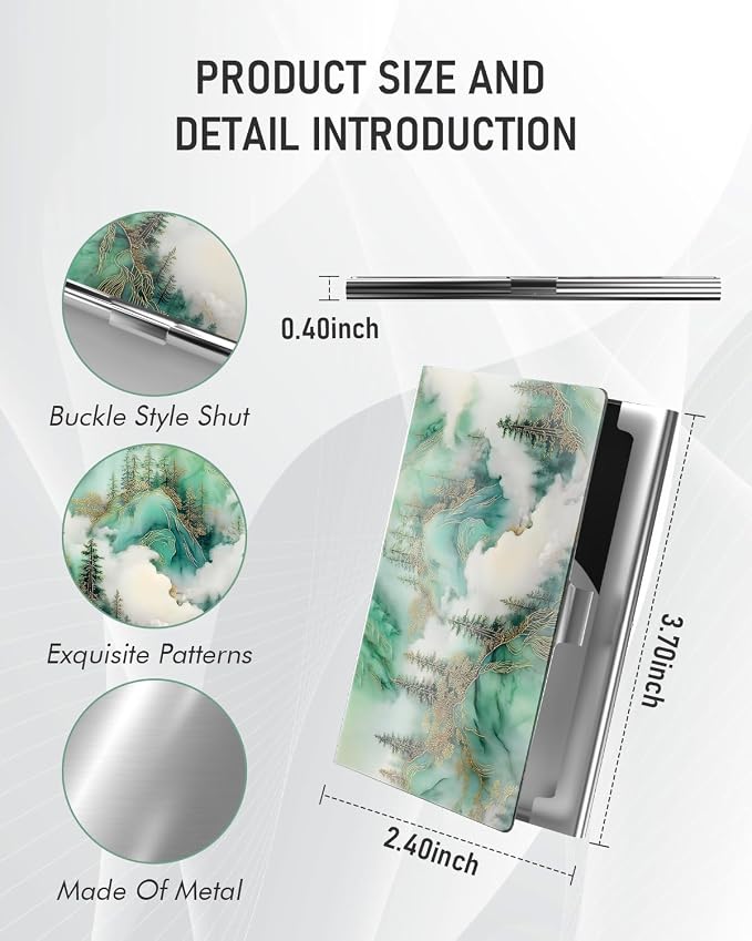 Business Card Metal Slim Organizer, Professional Stainless Steel Square Pocket - Image 3