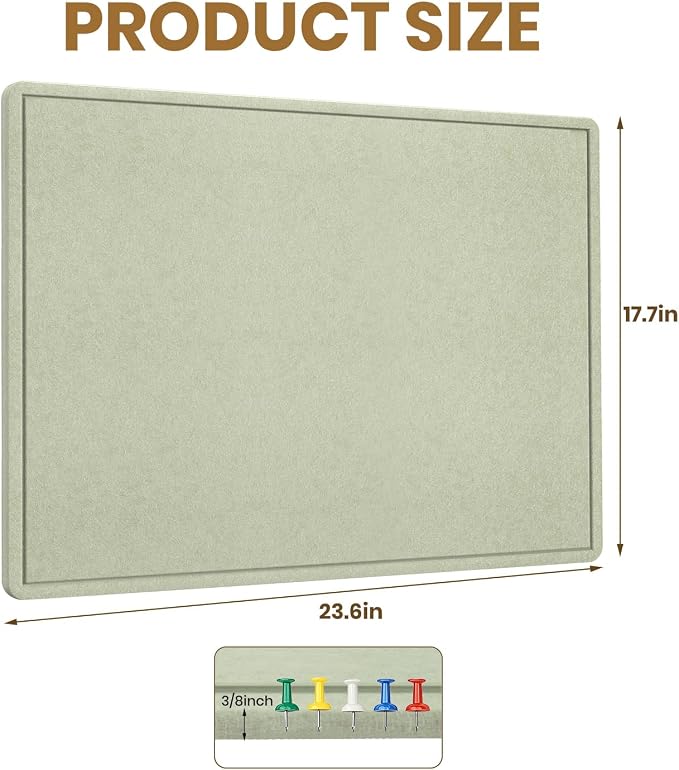 Bulletin Board, 23.5 X 17.5 inches Cork Board - Image 3
