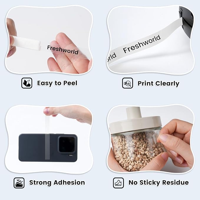 Freshworld 6X Replace for DYMO Label Maker Refills Clear 1/2Inch 23Ft 45010 | - Image 5