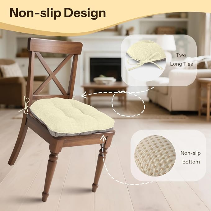 Chair Cushions for Dining Chairs 2 Pack, - Image 3
