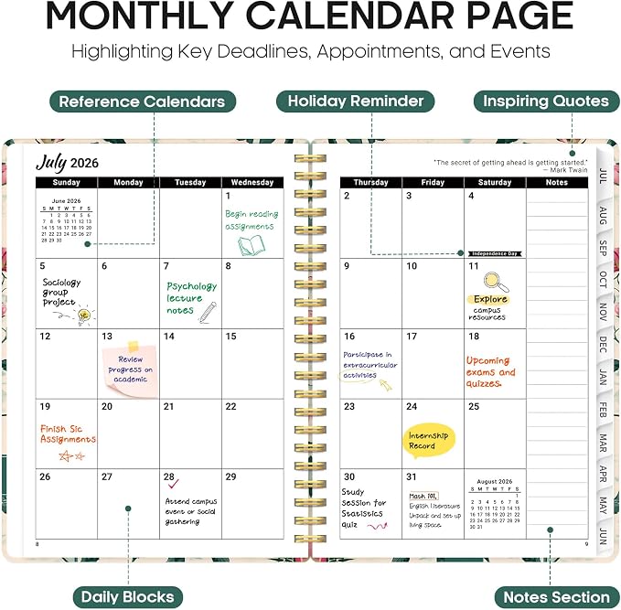 Planner 2026-2027, Academic Year Monthly and Weekly Calendar Planner, Jul 2026 - Image 2