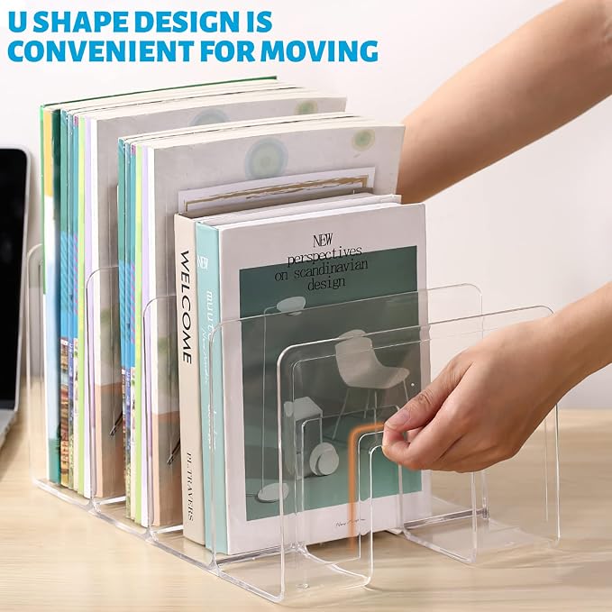 SAYEEC Acrylic File Sorter, Sturdy Desktop Files Organizer Files Folder Holder - Image 3