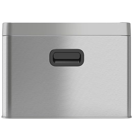 iTouchless with 2 Stickers, Compartment Slim Stainless Steel Container, 5.3 Gallon Waste Trash Can & Recycle Bin, 20 Liter/5.3Gal, Open Top, Dual-DeskLoop Office