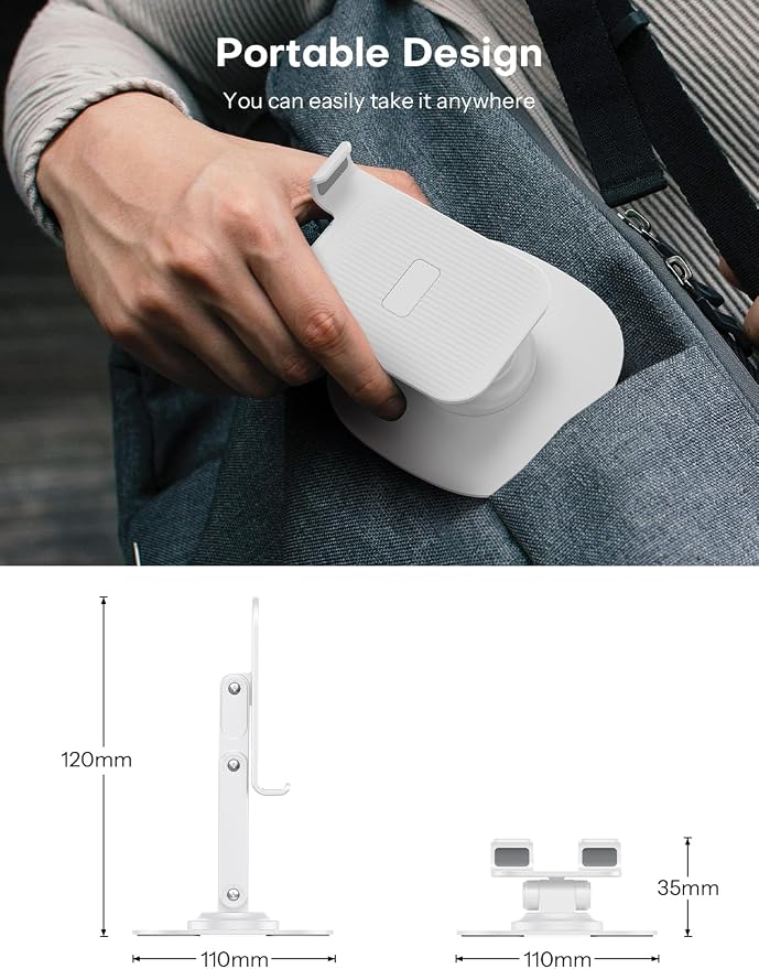 OMOTON Cell Phone Stand for Desk, 2 Pack Adjustable Foldable Phone Holder - Image 6