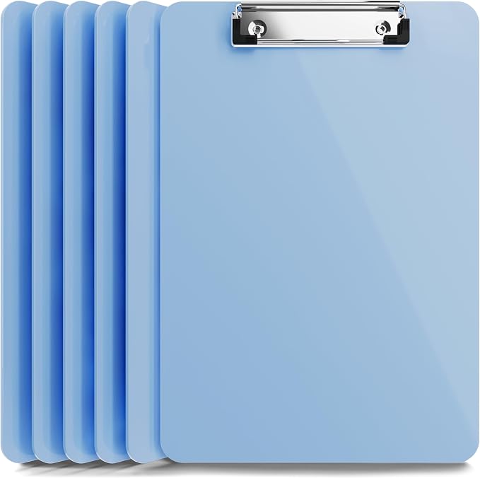 Light Blue Plastic Clipboard by OfficeSolutionsDirect