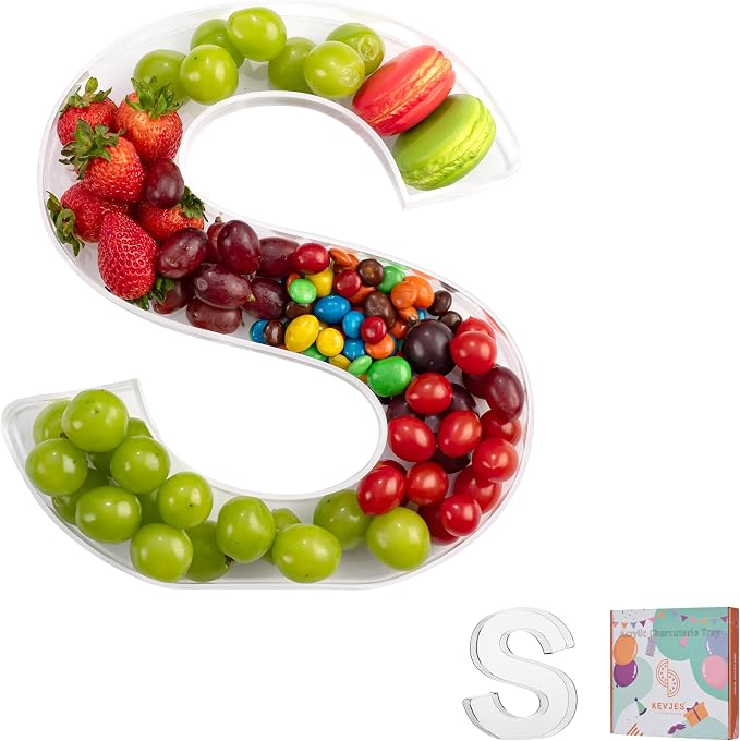 11" Clear Acrylic Letter & Number Charcuterie Tray-Reusable Fillable Alphabet by kevjes