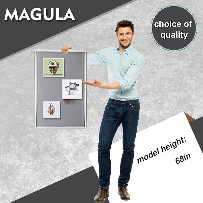 Magula Enclosed Bulletin Board Tamper-Proof Dispaly Case, Aluminium Frame - Image 2