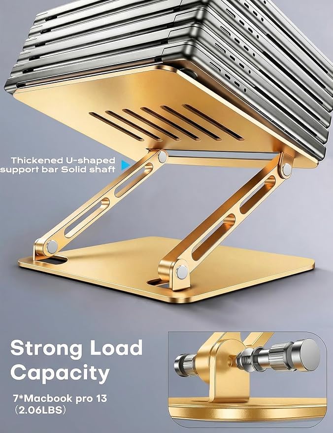 LOXP Aluminum Laptop Stand, Portable Laptop Riser, Adjustable Laptop Stand - Image 5