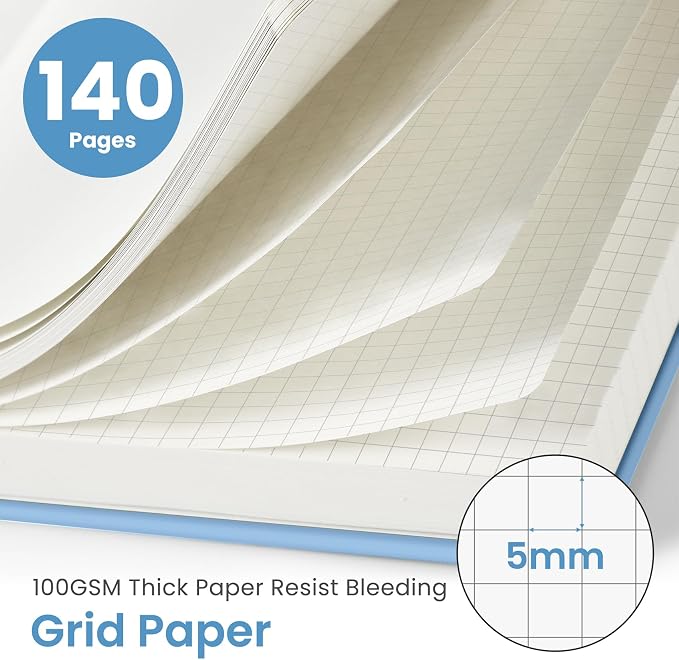 Taja Graph Spiral Journal Notebook - Image 2