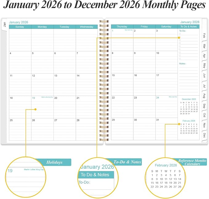 2026 Planner - Weekly & Monthly Planner Spiral Bound, Planner 2026 from January - Image 4
