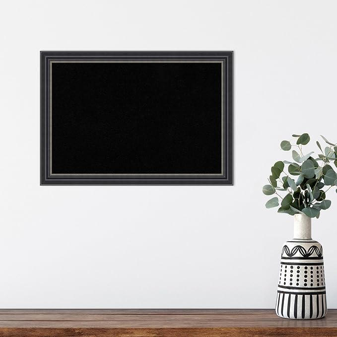 Amanti Art Black Cork Board for Wall, 14x20 Vision Board with Black Wood Frame, Small Corkboard Office Decor for Home Organization, Traditional Corkboard Pinboard to Display Items for Home-DeskLoop Office