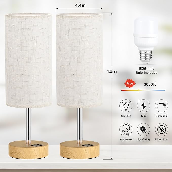 Touch Bedside Lamps Set of 2 - Image 7