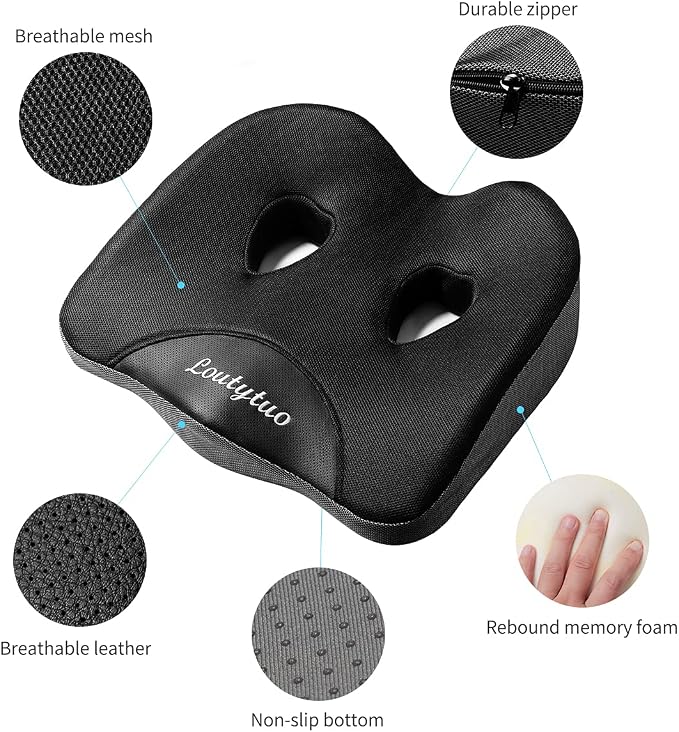 LOUTYTUO Seat Cushion Pillow, 100% Memory Foam and Washable Cover, - Image 5