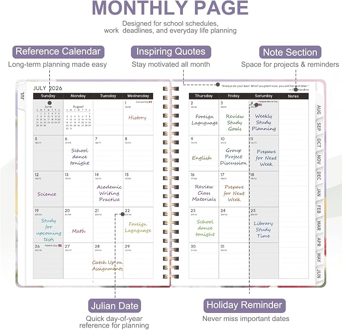 Planner 2026-2027, Weekly and Monthly Academic Planner, July 2026 - Image 3