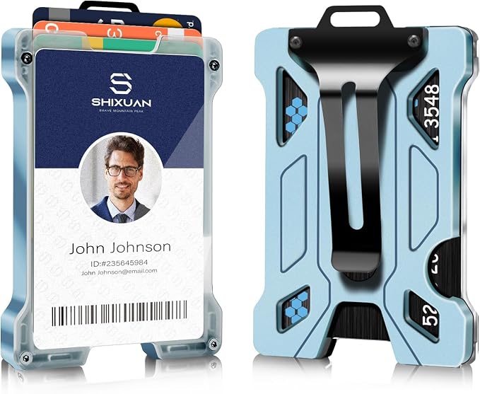 ID Badge Holder with Retractable Clip, Credit Card Holder, Keychain Wallet by SHIXUAN