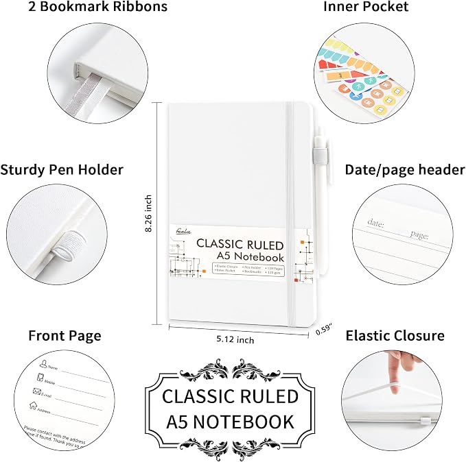 feela 12 Pack Notebooks Journals Bulk, Hardcover Notebook Classic Ruled Lined - Image 2