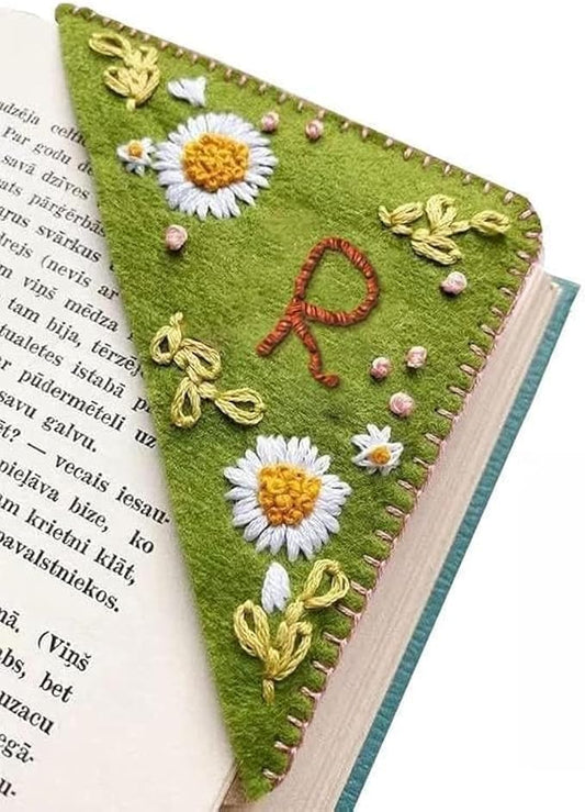 MOTEERLLU Personalized Hand Embroidered Corner Bookmark by MOTEERLLU