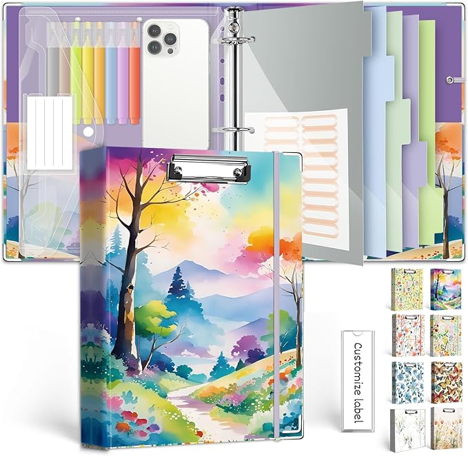 3 Ring 1 Inch Binder Organizer, KLLVE Three Ring Binders by KLLVE