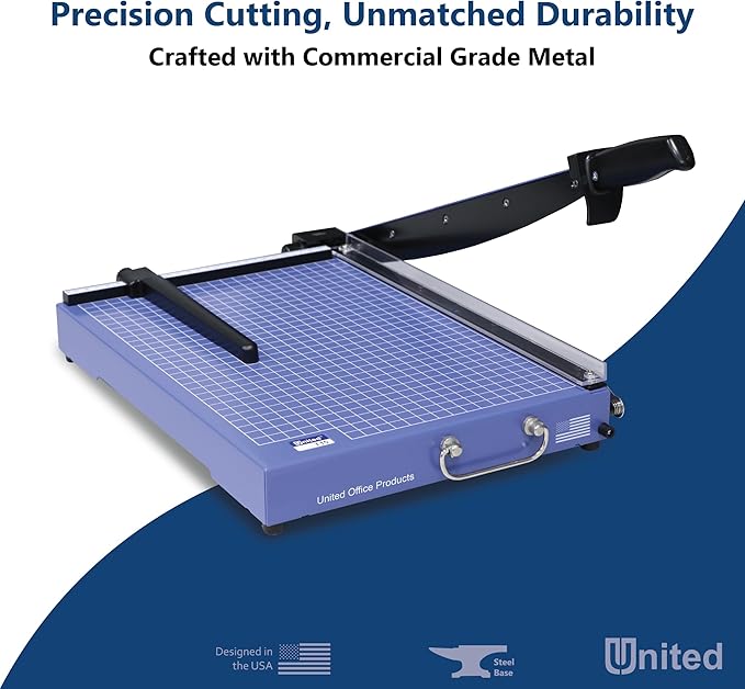 United Office Products T15 Commercial Guillotine Paper Trimmer, Sturdy Metal Base, 15" Cut Length, 15 Sheet Capacity, Paper Cutter for Offices, Schools and Crafts-DeskLoop Office