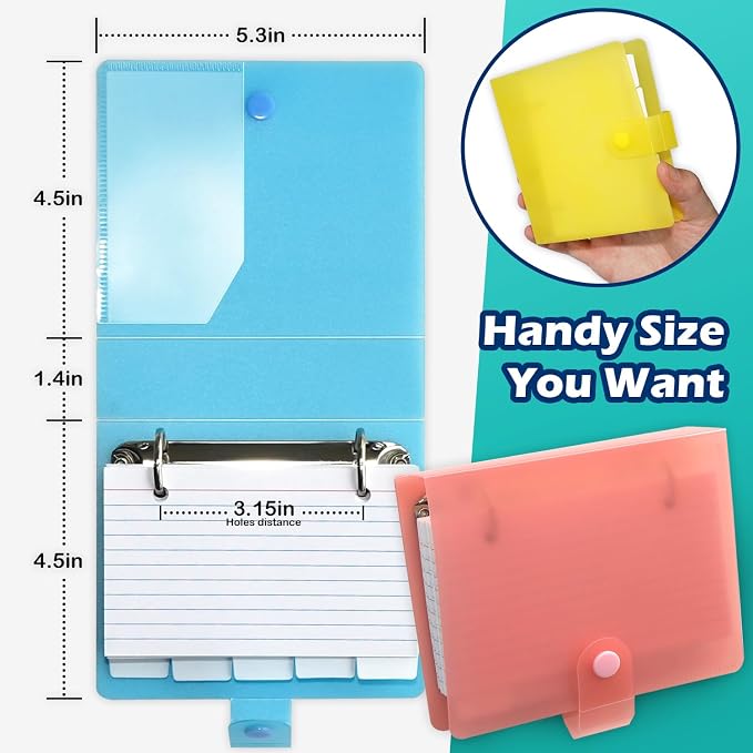 3x5 Lined Index Cards with Ring Binder Holder and Dividers, 100 Ruled Cards - Image 6