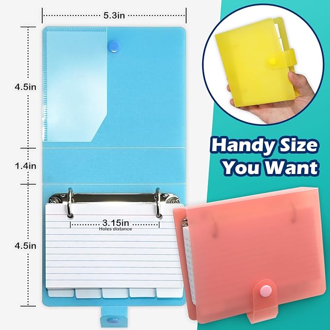 3x5 Lined Index Cards with Ring Binder Holder and Dividers, 100 Ruled Cards - Image 6