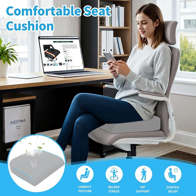 TranquilRelax Large Seat Cushion, Memory Foam Cushion - Image 7