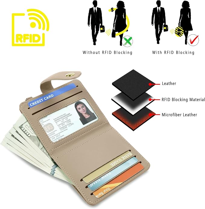 Airkit Small Wallet Women RFID, PU Leather Card Holder - Image 5