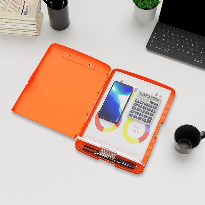 Plastic Clipboard with Storage, 8.5 x 11 Storage Organization Box Side-Opening - Image 6