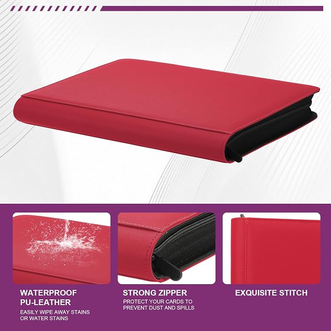Toploader Binder, Trading Card Binder Storage Hold up 288 Cards 9-Pocket Top - Image 2