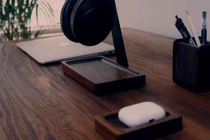 Walnut Headphone Stand, Wooden Headset Stand - Image 8