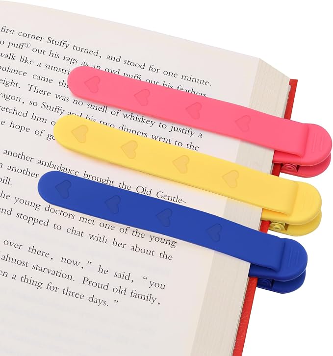 SMUK 3 Pieces Silicone Heart Bookmarks by SMUK