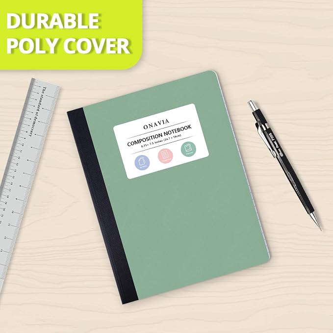 ONAVIA Pink Plastic Composition Notebook College Ruled Bulk, 160 Pages | 80 - Image 4
