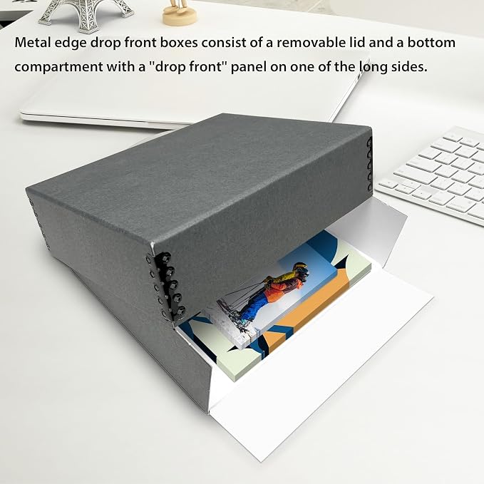 Lineco Museum Archival Storage Box, 8.75x10.75x3 in. Drop Front Design. - Image 6