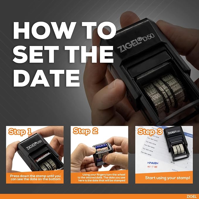 ZIGEL D50 Date Stamp with Approved - Image 8