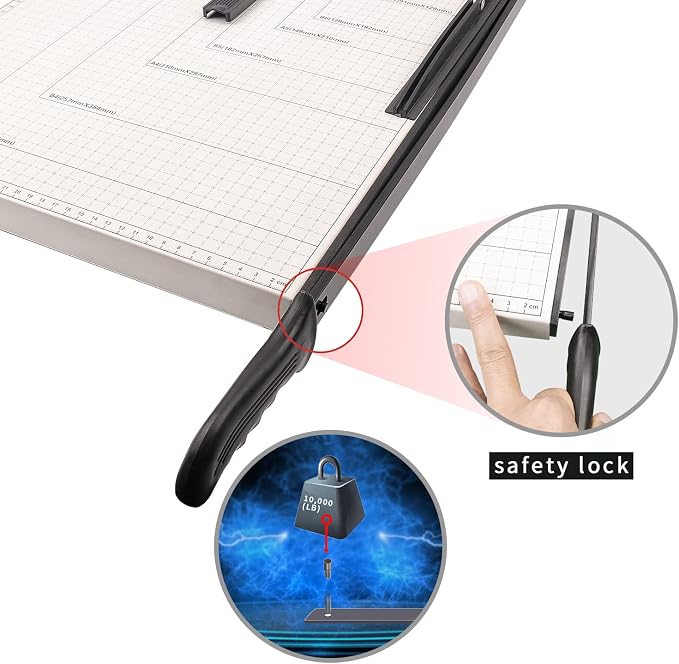ZEQUAN B4 15" Heavy Duty Paper Cutter, Metal Base, Safety Lock - Image 3