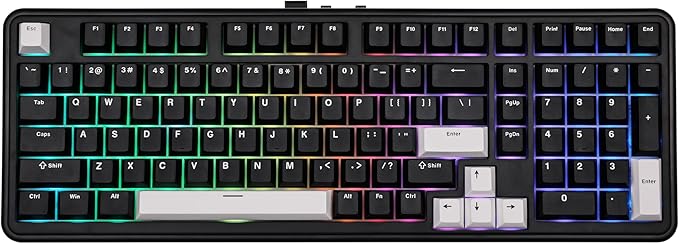 EPOMAKER TH99 Wireless Mechanical Keyboard with Lubed Silent Switch, Quiet Gaming Keyboard, 8000mAh,Creamy Gasket,RGB Backlit,Numpad,PBT Keycap,Hot Swappable,for Gamers/Office (Black)-DeskLoop Office