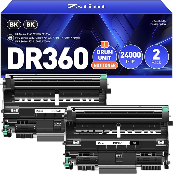 DR360 Drum Unit (Not Toner)2-Pack Replacement for Brother DR360 DR-360 Imaging Drum Compatible with Brother DCP-7030 DCP-7040 MFC-7840W HL-2140 MFC-7340 MFC-7440N HL-2170W HL-2150N 7045N Laser Printer-DeskLoop Office