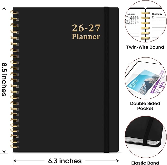 Planner 2026-2027, 6.3" x 8.5" Weekly and Monthly Academic Year Planner Calendar - Image 4