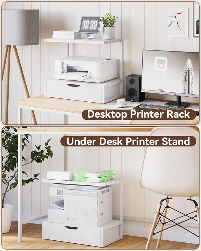 IBUYKE 2 Tier Desktop Printer Stand, Printer Table - Image 6