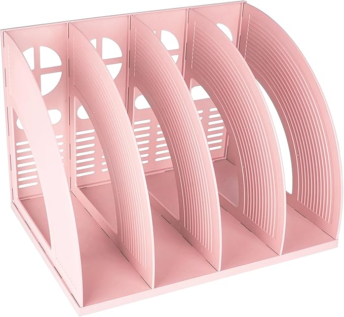 SAYEEC Sturdy Magazine Holder 4 Compartments Plastic Desktop File Organizer by SAYEEC