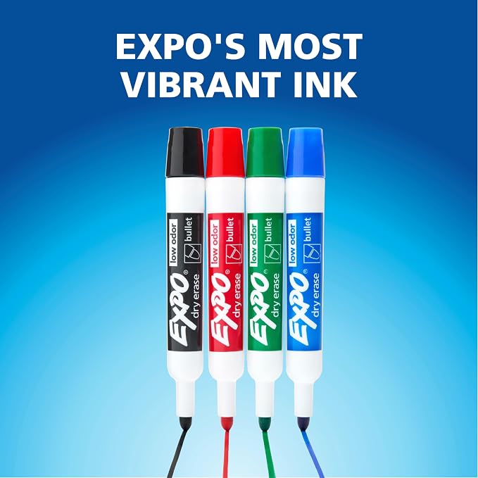 EXPO Dry Erase Markers, Low Odor Ink, Bullet Tip, Organization, Essential - Image 7