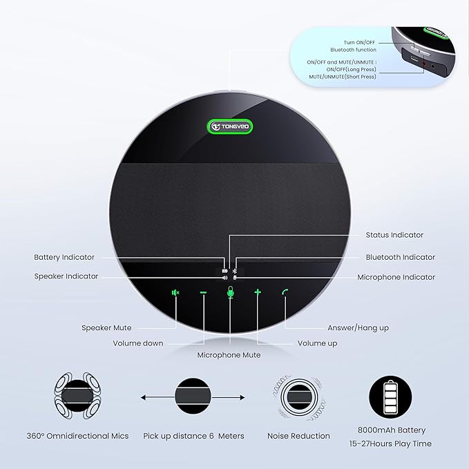 20x Zoom Conference Room Camera System TONGVEO All-in-1 Video and Audio Conferencing System 20X Optical Zoom USB3.0 HDMI PTZ Camera and Conference speaker with microphone Bundle for large Meeting Room-DeskLoop Office