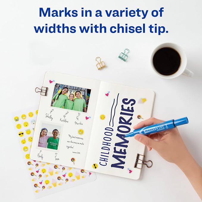 Avery Marks-A-Lot Permanent Markers, Regular Desk-Style Size, Chisel Tip - Image 3