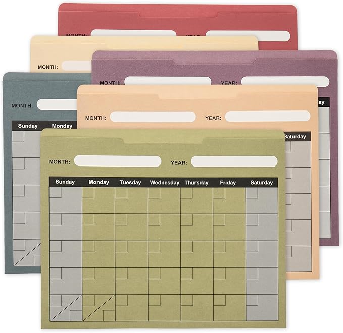 Y YOMA 6 Pack File Folder Jackets Letter Size Paper Pocket File Folder by YYOMA