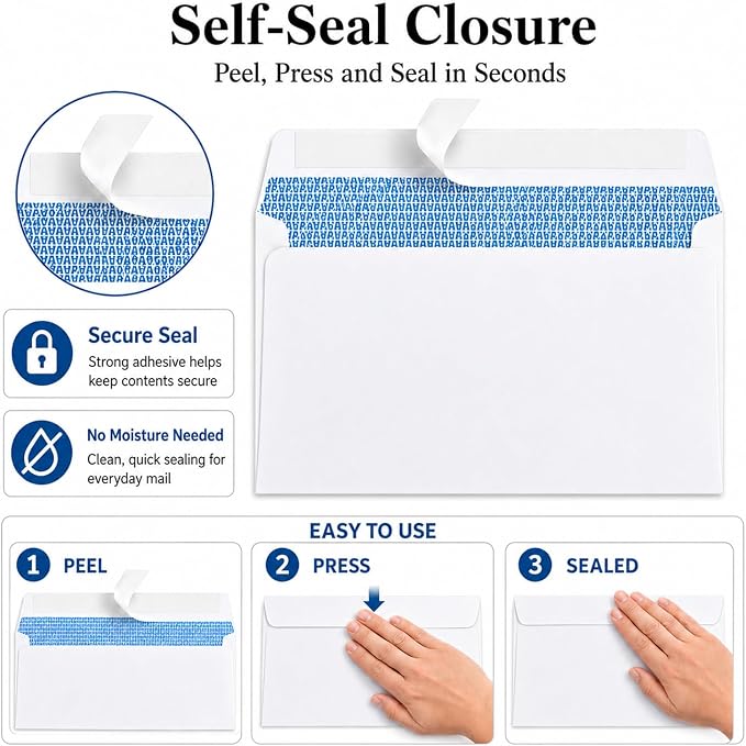 Envelopes Letter Size, Self-Seal Security | #10 Self-Seal Security Business - Image 2