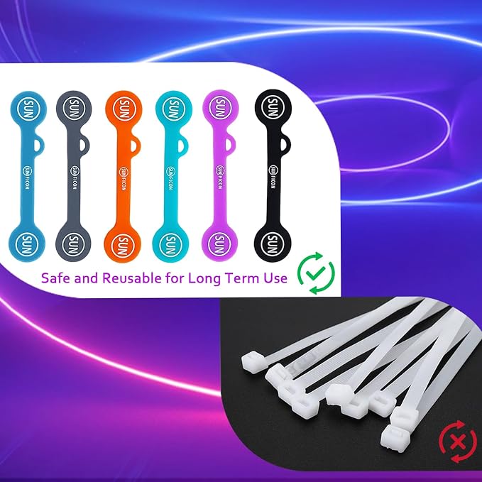 SUNFICON 18 Pack Magnetic Cable Clips Cable Organizers Earbuds Cords Winder - Image 4