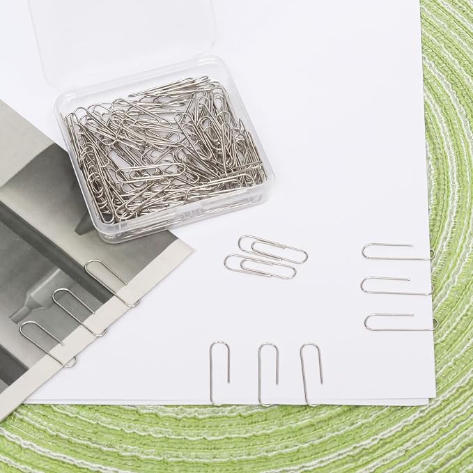100 Pcs Silver Paper Clips, 1.1 Inch Colorful Paperclips | Colored Paper Clips - Image 5
