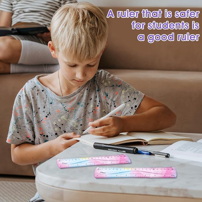 Grevosea 2 Pieces Flexible Ruler, 20cm/8inch Plastic Ruler Shatterproof - Image 4