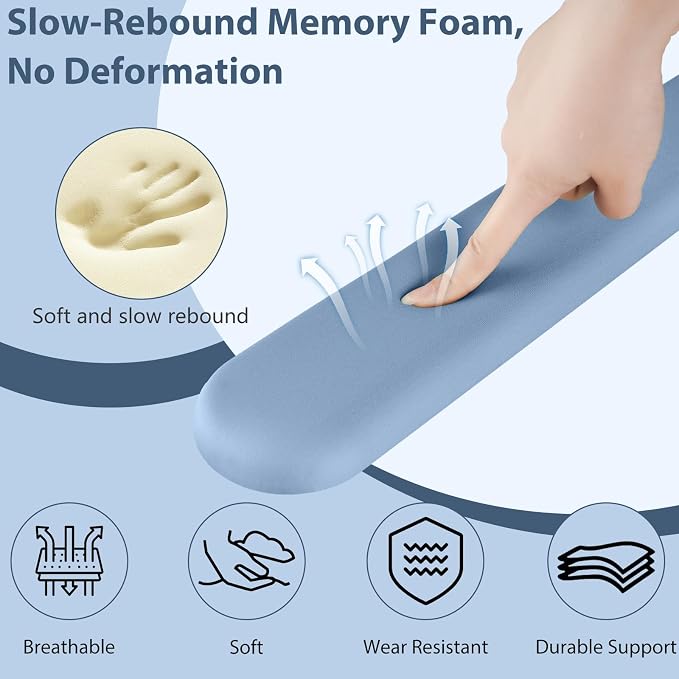 Sushret Mouse Pad and Keyboard Wrist Rest, 3-in-1 Gel Memory Foam Ergonomic - Image 4