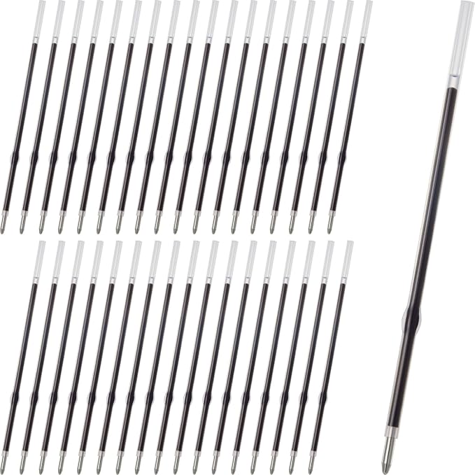 LINFANC 36pcs Ballpoint Pen Refills Black Ink Medium Point 1.0mm Tip Smooth by LINFANC